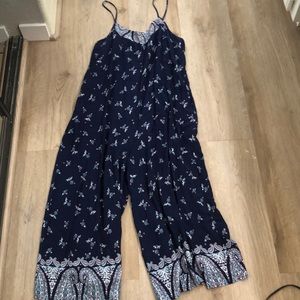 Navy Wide leg Leg Jumpsuit